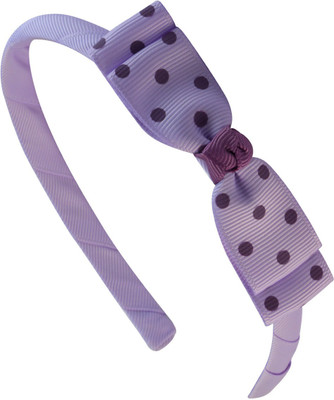 

Sarah Sarah Purple with Black Polka Dot Bow Headband for Girls Hair Band(Purple)