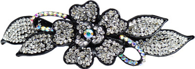 

Glitters Online Glitters Blackish Silver Colour American Diamond Hair Clip(Silver, White)
