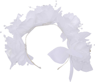 The Ethnic Wears Pretty Tiara Collection Head Band(White)