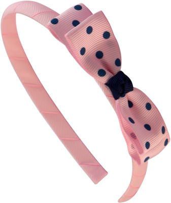 

Sarah Sarah Pink with Black Polka Dot Bow Headband for Girls Hair Band(Pink)