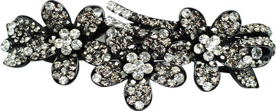 

Glitters Online Glitters Blackish Silver Colour American Diamond Hair clip Hair Clip(Silver)