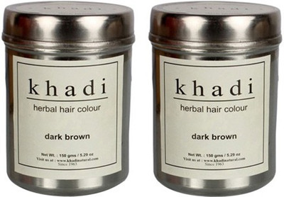 

Khadi Natural Herbal Dark Brown Henna Set of 2 Hair Color(Dark Brown)