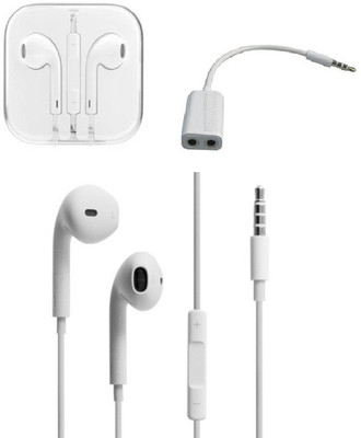 

YGS High Quality 3.5 mm Earpod Handsfree Headset for Apple iPhone 5G /5C With Audio Splitter Headphone(White, In the Ear)