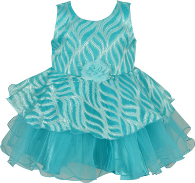 

La Bele Girls Midi/Knee Length Party Dress(Light Blue, Sleeveless