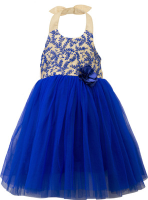 

Toy Balloon Kids Girls Midi/Knee Length Party Dress(Blue, Sleeveless