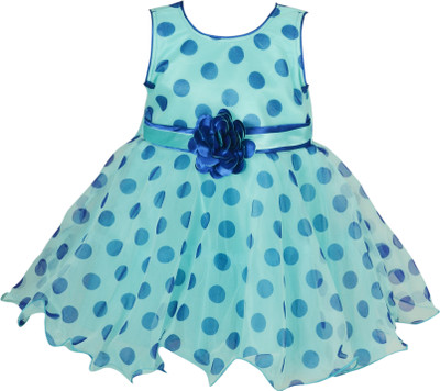 

La Bele Girls Midi/Knee Length Party Dress(Multicolor, Sleeveless, Blue