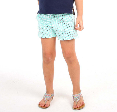 Cherry Crumble California Short For Girls Polka Print Cotton(Green, Pack of 1, Green white print