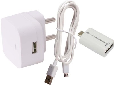 TROST Wall Charger Accessory Combo for Micromax Canvas Mad A94(White)