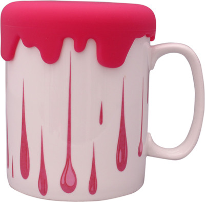 

Design O Vista DOV-MUG-09 Bone China Mug(350 ml), Pink;white