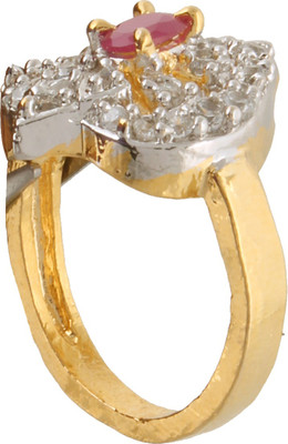 

Fasherati Studded Paan Leaf Shaped Stone Cocktail Alloy Crystal Ring, Multicolor