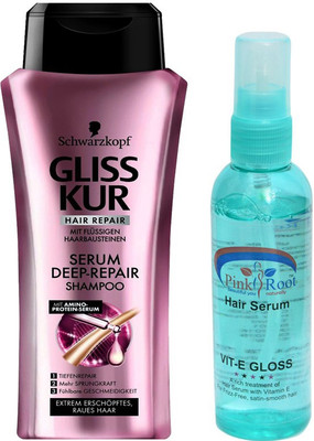 

Schwarzkopf DEEP REPAIR SERUM SHAMPOO 250ML WITH PINK ROOT HAIR SERUM(350 ml)