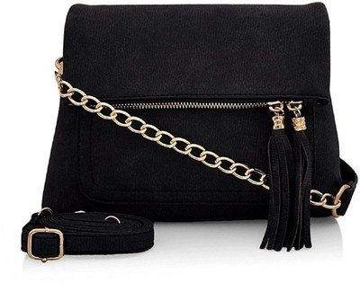 

Vogice Women Evening/Party Black PU Sling Bag