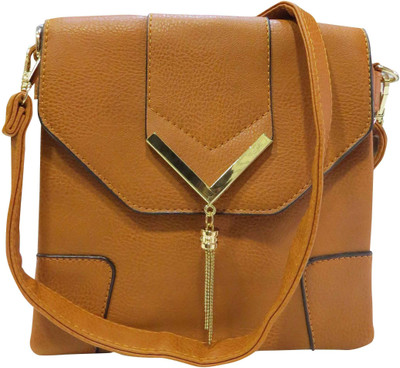 

Deepsum Women Casual Brown Leatherette Sling Bag