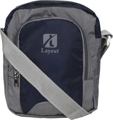 

Layout Men Casual Grey Polyester Sling Bag