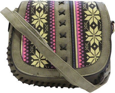 

Deepsum Women Casual Grey Leatherette Sling Bag