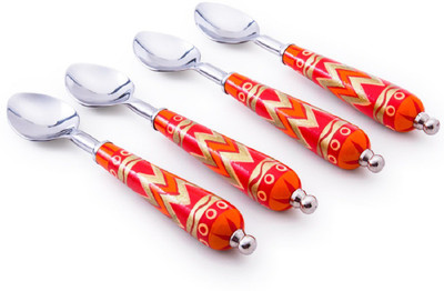 

Chumbak Chevron in Red Stainless Steel Tea Spoon Set(Pack of 4)