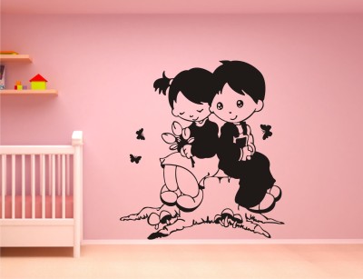 Heaven Decor1 59.64 cm Love boy girl wall decal and sticker size(64*59)cm Self Adhesive Sticker(Pack of 1)