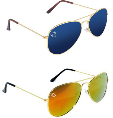 

Aventus Aviator Sunglasses(Blue, Red