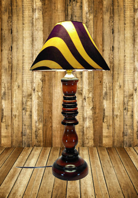 

Woodly Brown Wavy Design Table Lamp(45 cm, Brown)