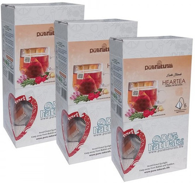 

Purenaturals Dip Infusion Heartea - 6 Tea Bag- Set of 3 Cardamom Infusion Tea Pouch(45 g)