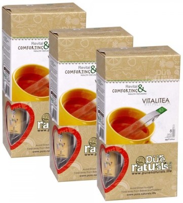 

Purenaturals Infusion Vitalitea - 8 Tea Stick- Set of 3 Cardamom Infusion Tea Pouch(60 g)