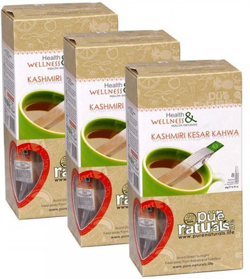 

Purenaturals Infusion Kashmiri Kesar Kahwa - 8 Tea Stick- Set of 3 Cardamom Infusion Tea Pouch(60 g)