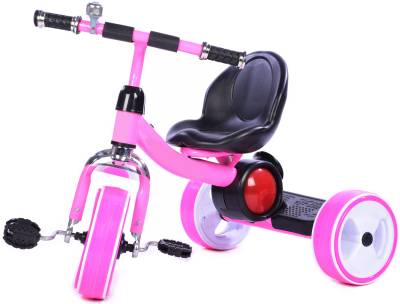 Planet of Toys Metal Tricycle with Lightning Wheels and Music (Pink) Tricycle