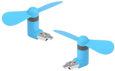 

De-techinn Pack Of 2 Mini Micro USB 2 in 1 Portable Fan For Android Smart Phone, Powerbank EC1258-01 USB Fan(Multicolor)