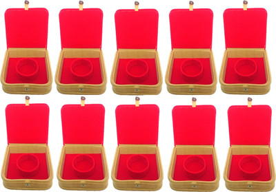 

Addyz Pack of 10 Mini Bangle Bracelet Box Makeup Vanity Box(Red)