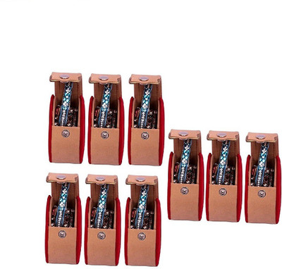 

Addyz Pack of 9 Round Bangle small Box Travel Case jewellery Vanity Box(Beige)