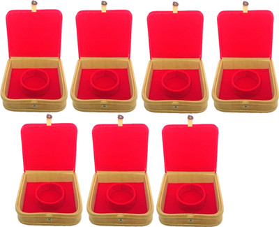 

Addyz Pack of 7 Pieces Mini Bangle Bracelet Box Makeup Vanity Box(Red)