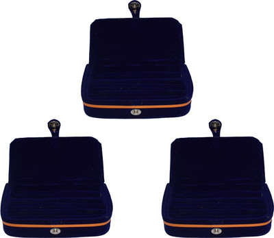 

Aadhya Multipurpose ring folder packof 3 Keeps jewelleries safe. Vanity Box(Blue)