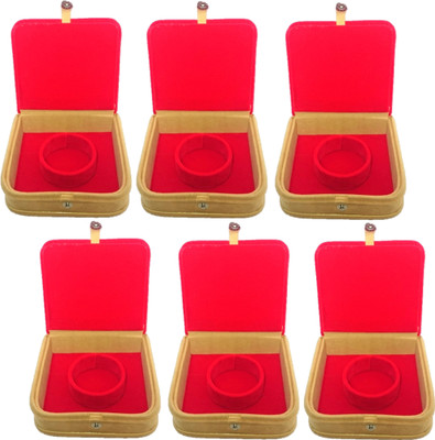 

Addyz Pack of 6 Mini Bangle Bracelet Box Makeup Vanity Box(Red)