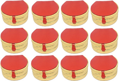 

Addyz Combo Pack Of 12 Pieces Round Bangle small Box Travel Case jewellery Vanity Box(Rust)