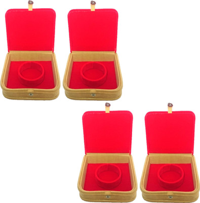 

Addyz Pack of 4 Mini Bangle Bracelet Box Makeup Vanity Box(Red)