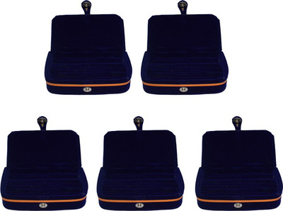 

Aadhya Multipurpose ring folder packof 5 Keeps jewelleries safe. Vanity Box(Blue)