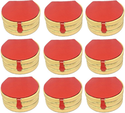 

Addyz Combo Pack Of 9 Pieces Round Bangle small Box Travel Case jewellery Vanity Box(Rust)