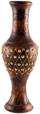 

Desi Karigar Wooden Vase(16 inch, Brown)