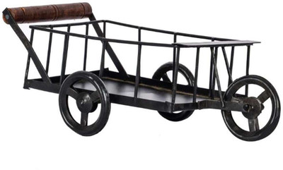 

Desi Karigar Wood & Iron Trolley(Black)