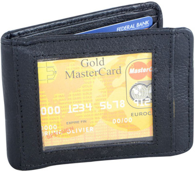 

Holboro Men Black Genuine Leather Wallet(9 Card Slots)
