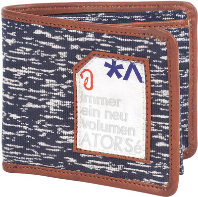 

Atorse Men Blue Fabric Wallet(8 Card Slots), Navy blue