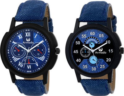 View Armado AR-1312 Two Watches Stylish Combo Analog Watch  - For Men Wrist Watches Price Online(Armado)