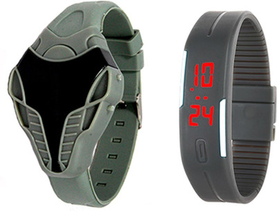 

Stealodeal |Combo of 2|Grey Cobra Shape and led kids Watch - For Boys & Girls