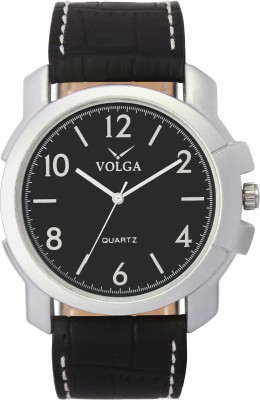 Volga V_0035 Designer Stylish Black Leather Analog Watch  - For Men   Watches  (Volga)