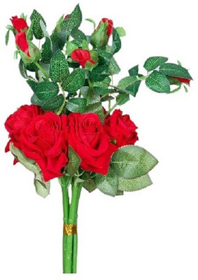 

Loxia Red Rose Artificial Flower with Pot(12 inch, Pack of 1)