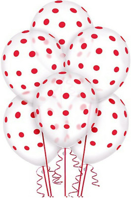 

PartyballoonsHK Printed White Polka Dot ( Pack of 50) Balloon(Red, White, Pack of 50)