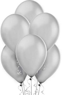 

TOYXE Solid 40010 Latex Pearl Toy Balloon(Silver, Pack of 100)