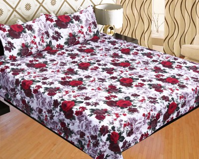Jass Home Decor Polycotton Double Floral Flat Bedsheet(Pack of 1, Multicolor)