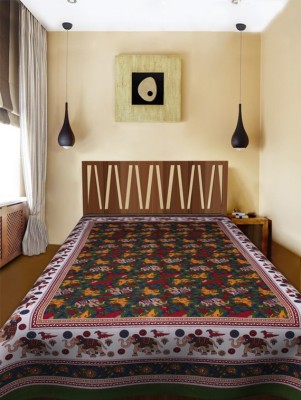 Bombay Spreads 120 TC Cotton Single Printed Flat Bedsheet(Multicolor)