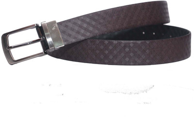 PRUG Men Formal Brown Genuine Leather Reversible Belt